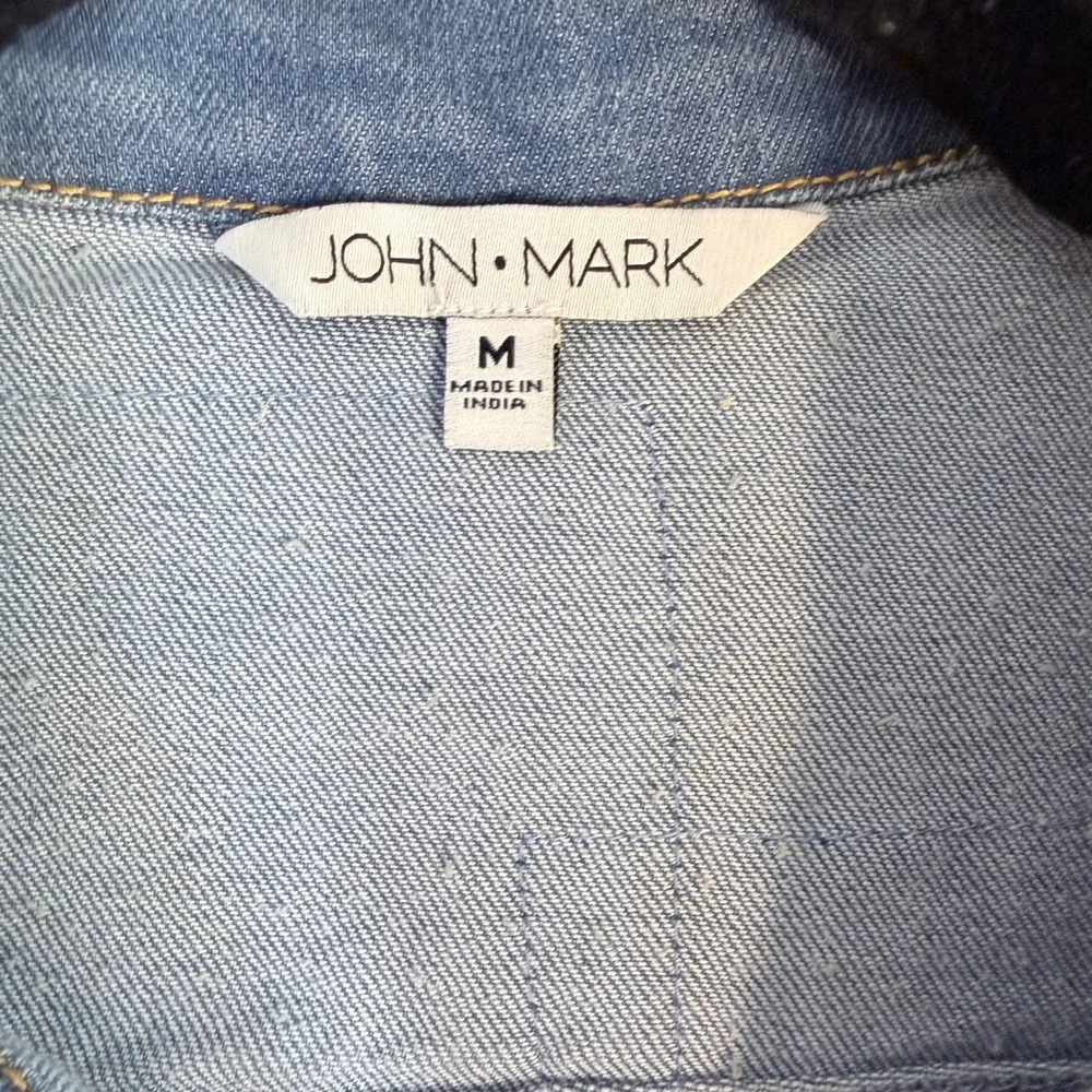 John Mark NWT Women's Denim Vest Size M‎ Embroidered Patchwork Lace Floral Boho